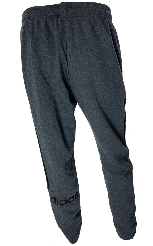 Adidas Mens Elastic Waist Three Stripe Jogger Sweatpants Dark Gray Black Size XL