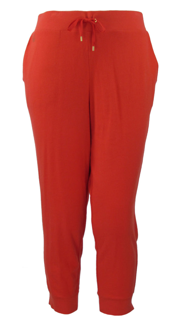 Lauren Ralph Lauren Women's Logo Jogger Sweatpants Geranium Red Size XL