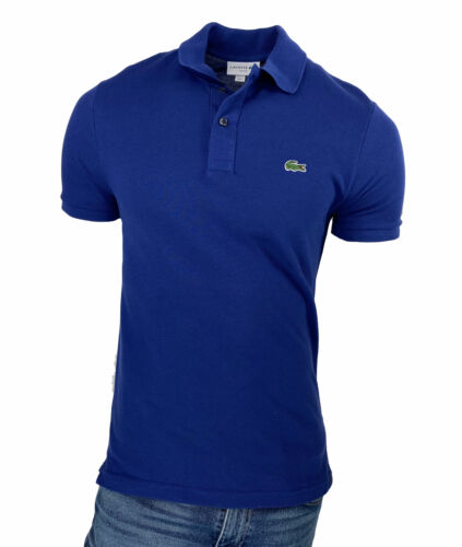 Lacoste Men's Slim Fit Short Sleeve Cotton Polo Ocean Blue Size Medium (4)
