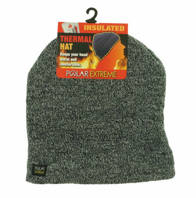 Polar Extreme Heat Men's Insulated Thermal Hat Marled Black White