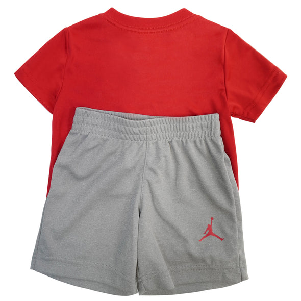 Jordan Air Toddler Boy's 3 Piece Short Sleeve Shirt Shorts Set Red Black Size 2T