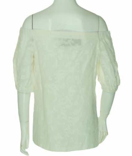 Lauren Ralph Lauren Women's Silk Jacquard Off the Shoulder Top White
