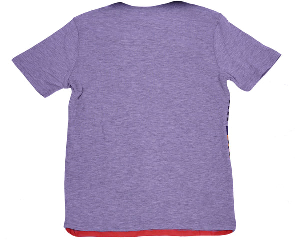 True Religion Boy's Short Sleeve Graphic Stripe T Shirt Gray Multi Size Medium