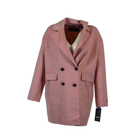 Tommy Hilfiger Women's Double Breasted Wool Peacoat Pink Size Large