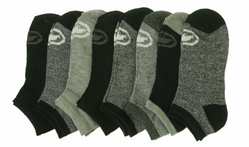 Ecko Unltd Boy's 8 Pair Pack Flat Knit No Show Socks Black Gray Sock Size 6-8.5