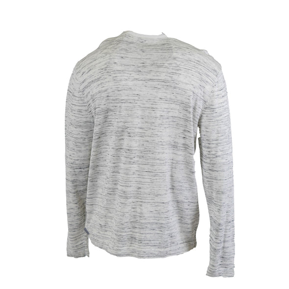 Calvin Klein Men's Henley Mixed Modal Long Sleeve Shirt White Gray Size XXL