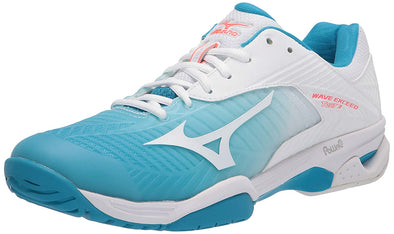 Mizuno Women's Wave Exceed Tour 3 All Count Tennis Shoes White Blue Size 10.5