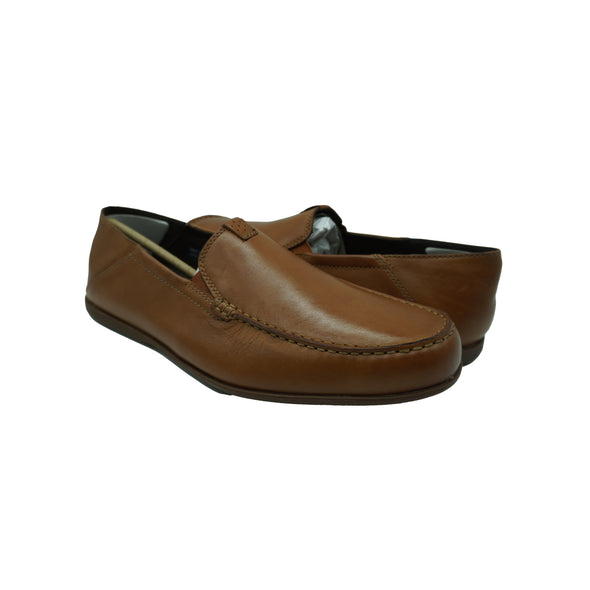 Rockport Men's Malcom Step Back Slip On Dress Shoes Tan Brown Size 12 Wide