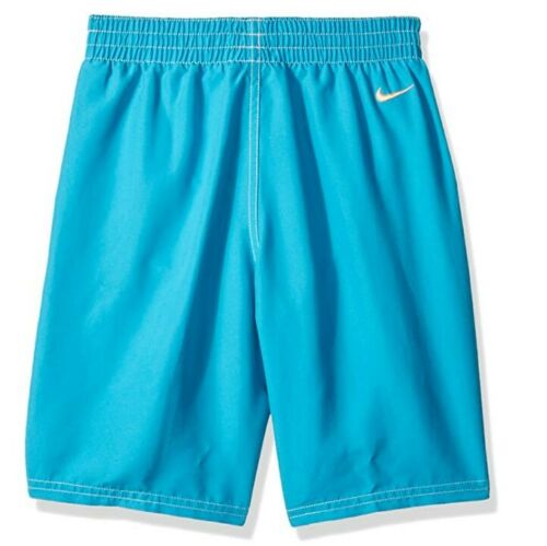 Nike Boy's Big Swoosh Volley Shorts Swim Trunks Blue Fury Orange