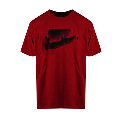 Nike Men's Short Sleeve Crew Neck Graphic Cotton T Shirt Red Black Size 3XL