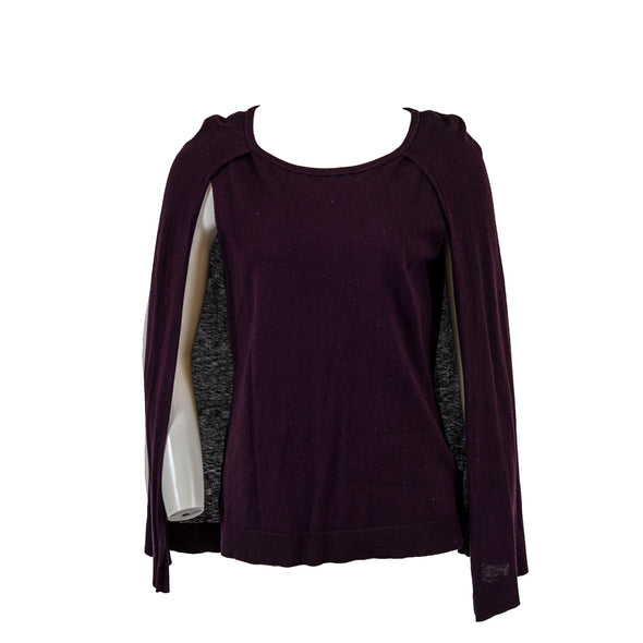 Kobi Women's Cape Crew Neck Knit Sweater Purple Size Medium