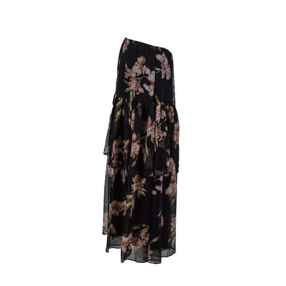 Lauren Ralph Lauren Women's Aubrianna Chiffon Floral Maxi Skirt Black Medium