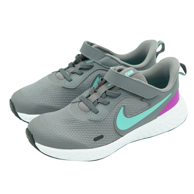Nike Kid's Revolution 5 Stay Put Running Athletic Shoes Gray Size 3Y