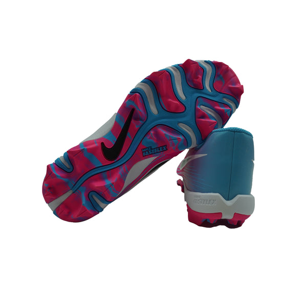 Nike Youth Kid's Hyperdiamond 3 Keystone Softball Cleats Pink Blue Size 5Y