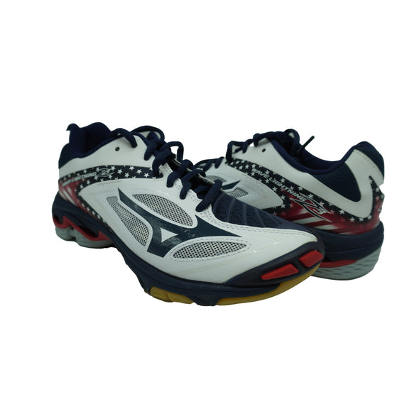 Mizuno Women's Wave Lightning Z3 Volleyball Athletic Shoes White Navy Red 6.5