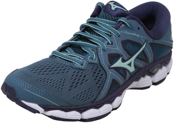 Mizuno Women's Wave Sky 2 Running Athletic Shoes Gray Blue Purple Size 7.5