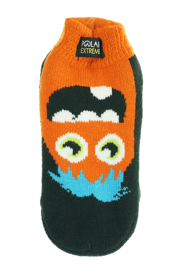 Polar Extreme Boy's Heat Fleece Lined Footie Sock with Grippers Monsters