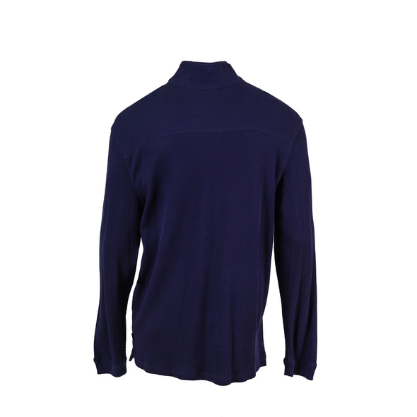 Calvin Klein Men's Quarter Zip Waffle Knit Long Sleeve Shirt Navy Blue Size XXL