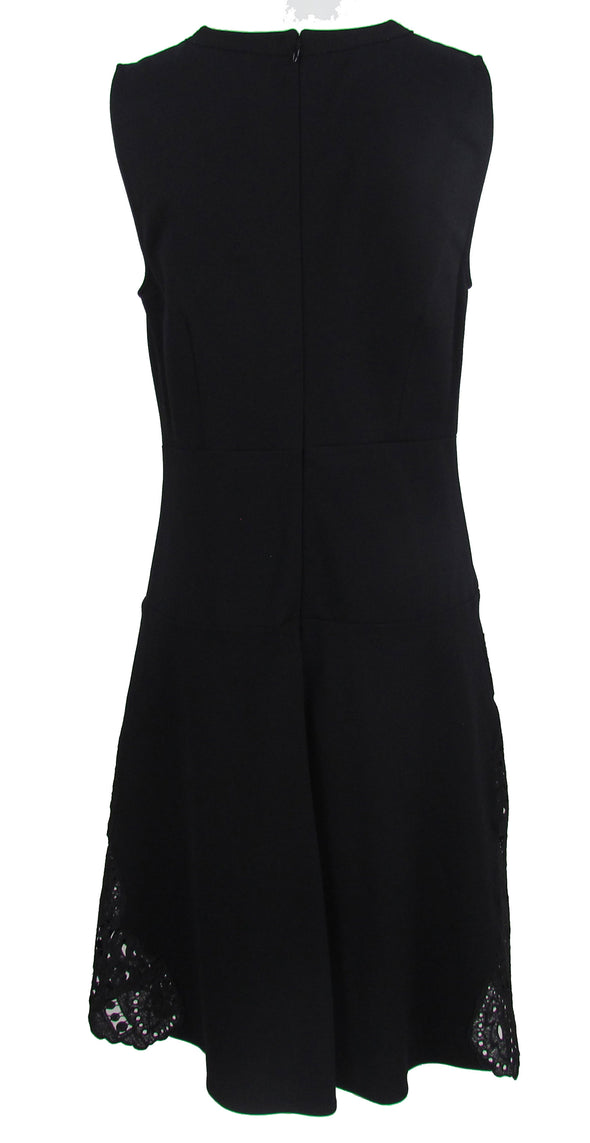 Kobi Women's Lace Trim Fit & Flare Sleeveless Dress Black Size 8