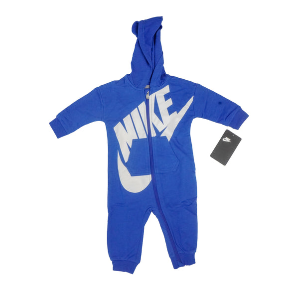 Nike Baby Hooded Zip Coverall Royal Blue White