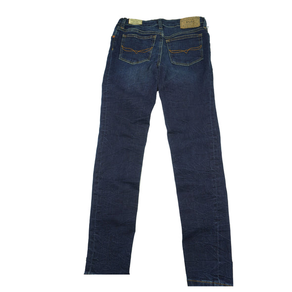 Polo Ralph Lauren Girl's Jemma Super Skinny Stripe Jeans Dark Blue Size 10