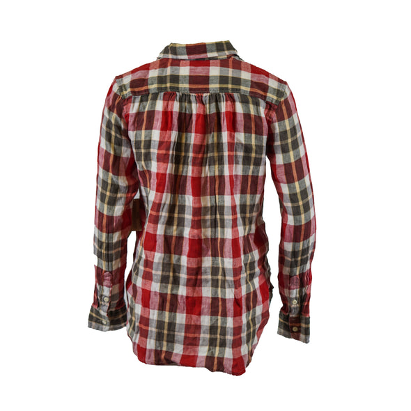Denim & Supply Ralph Lauren Plaid Boyfriend Button Front Shirt Red Multi