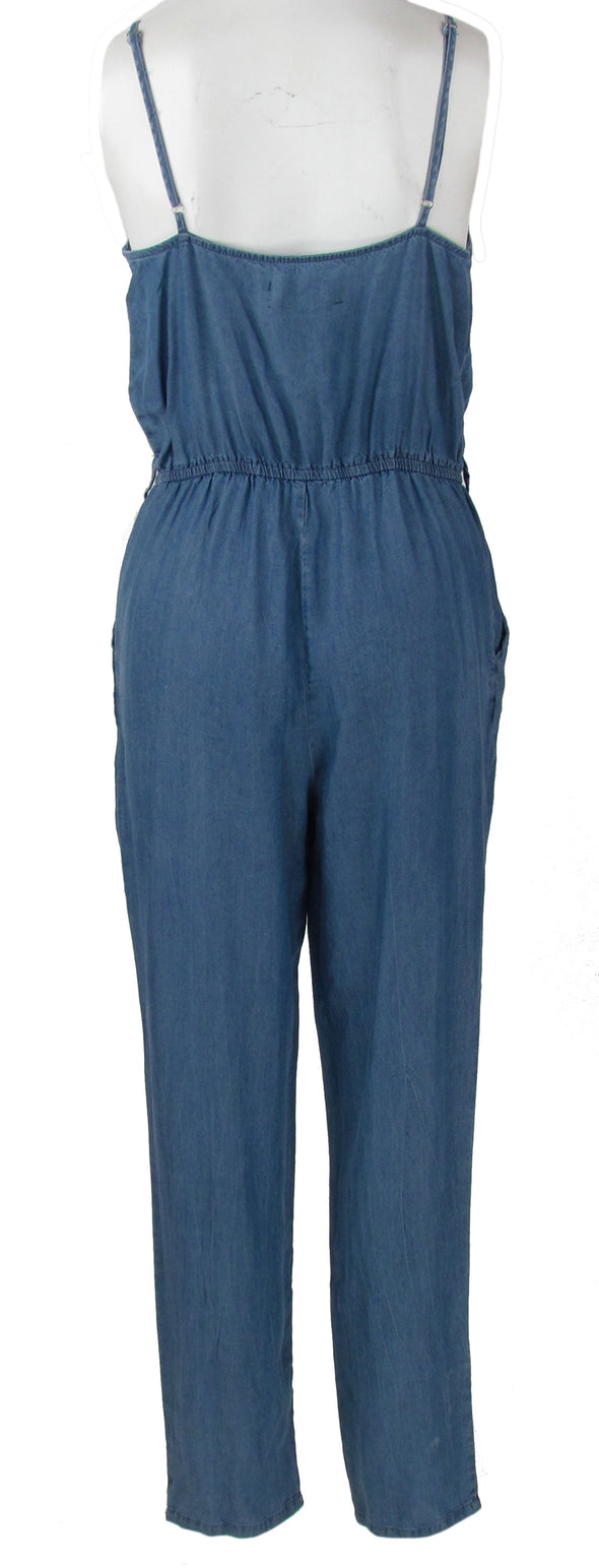 Do & Be Women's Crossover Chambray Jumpsuit Blue Size Small