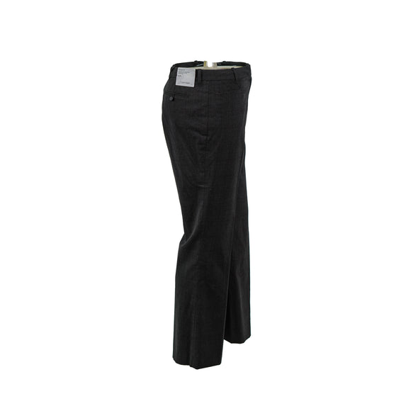Calvin Klein Women's Petite Plaid Flat Front Dress Pants Dark Gray Size 14P