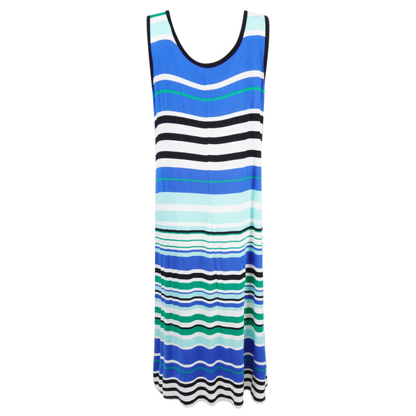 Calvin Klein Women's Plus Size Striped Maxi Dress Blue White Green Black Size 1X