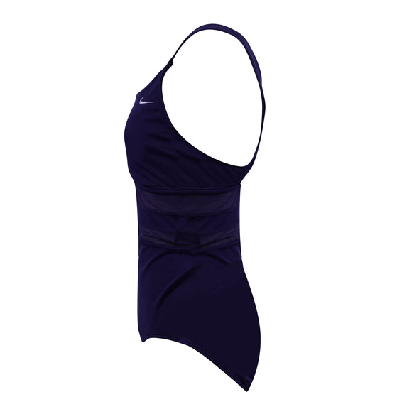 Nike Women's One Piece Mesh Swimsuit Navy Blue Size Large