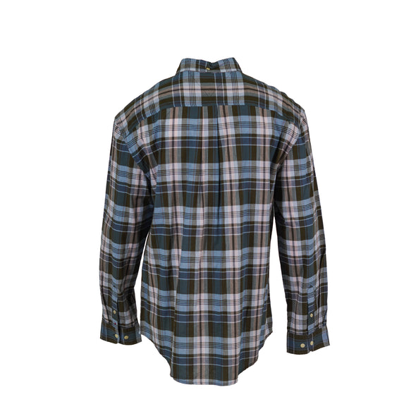 Tommy Hilfiger Men's Custom Fit Plaid Button Front Shirt Green Blue Size XXL