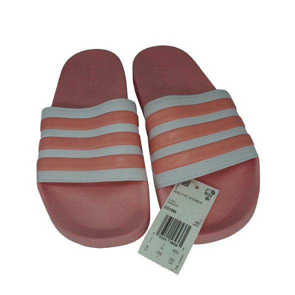 Adidas Women's Adilette Shower Slides Pink White Size 8