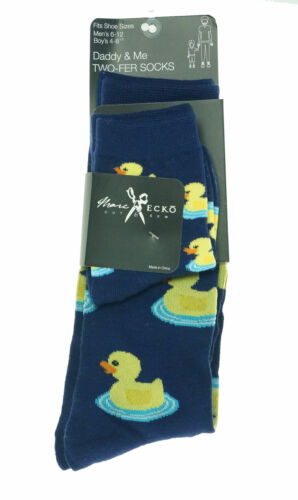 Marc Ecko Cut & Sew Daddy & Me Two-Fer Socks Blue Ducks
