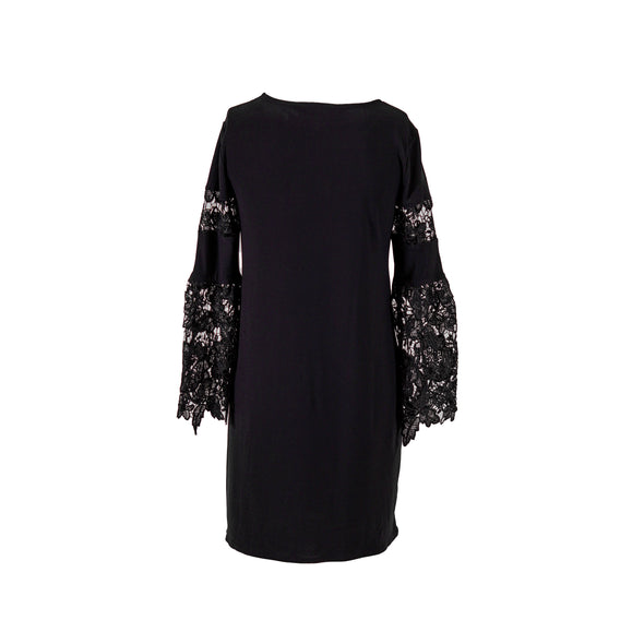 Alfani Women's Petite Lace Sleeve Shift Dress Black Size 2P