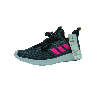 Adidas Girls Cloudfoam Pure Memory Foam Running Athletic Shoes Black Pink Size 3