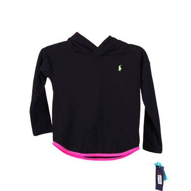 Polo Ralph Lauren Hooded Long Sleeve Lightweight Sweatshirt Black Pink Size 4/4T