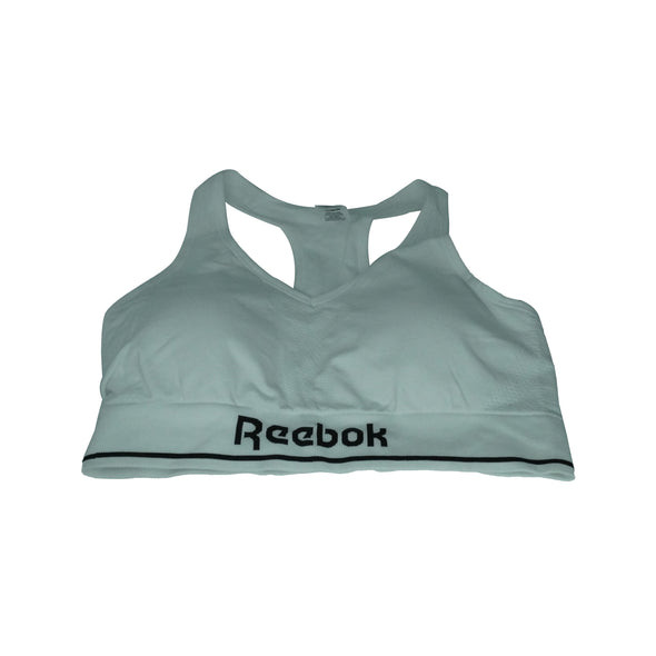 Reebok Women's Medium Support V Neck Sports Bra White Size Medium