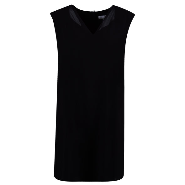Calvin Klein Women's Sleeveless V Neck Chiffon Sheath Dress Black Size 16