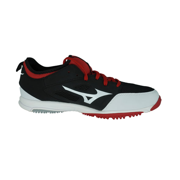 Mizuno Men's Players Trainer 2 Turf Baseball Shoes Black White Red