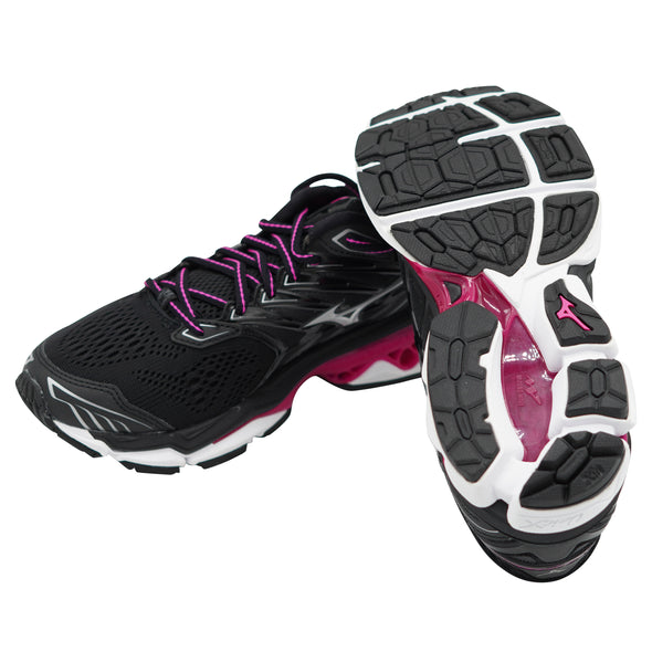 Mizuno Women's Wave Horizon 2 Running Athletic Shoes Black Pink Size 7.5