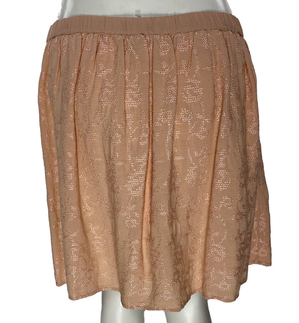 Lucky Brand Women's Mini A Line Embroidered Skirt Blush Pink Size Large