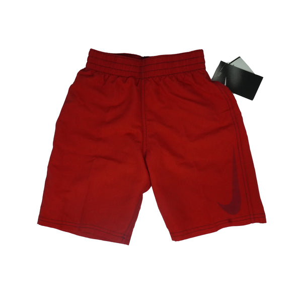 Nike Big Boy's Swoosh Solid Volley Swim Trunks Red Size Small