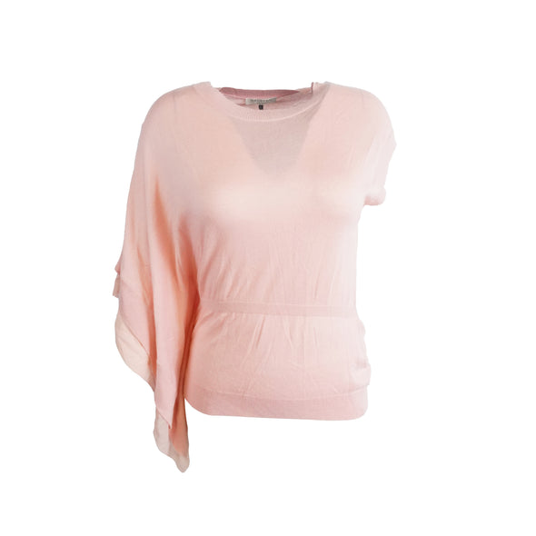 Halston Women's Short Sleeve Sweater Light Pink Size Large
