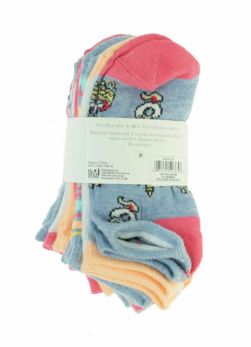Alexa Rose Girl's 10 Pair No Show Unicorn Socks Pink Multi 2 Sizes