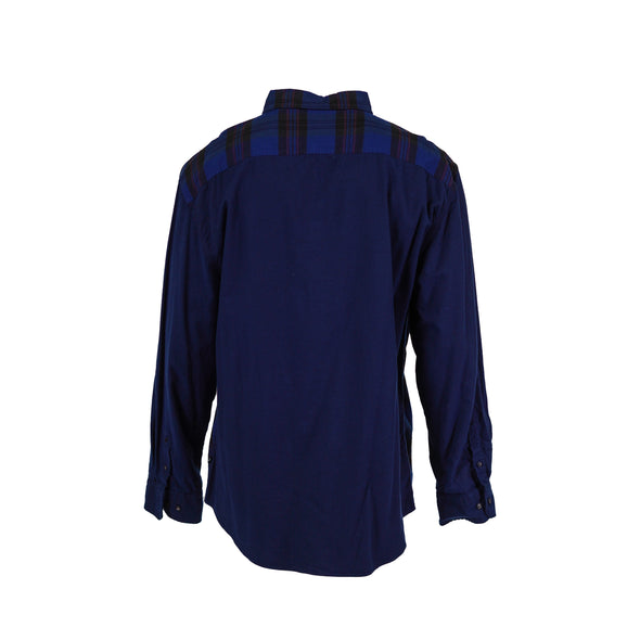 Nautica Men's Slim Fit Button Front Plaid Long Sleeve Shirt Blue Size XXL