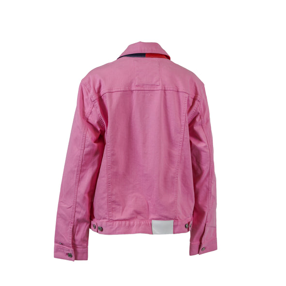 Tommy Hilfiger Women's Denim Button Front Jacket Pink Size Medium