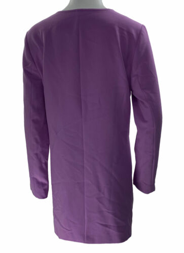 Alfani Women's Zip Up Pocket Detail Long Jacket Pastel Purple