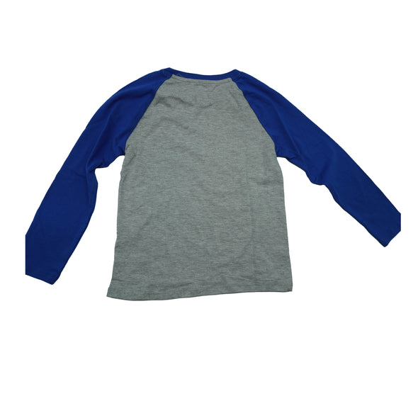 Calvin Klein Boy's Long Sleeve Raglan T Shirt Blue Gray Size 5