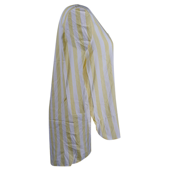 Velvet Heart Women's Sleeveless Button Front Stripe Blouse Yellow White Size XL