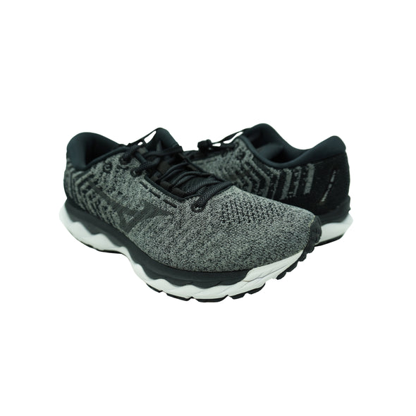 Mizuno Men's Wave Sky Waveknit 3 Running Athletic Shoes Black Gray 2E Wide